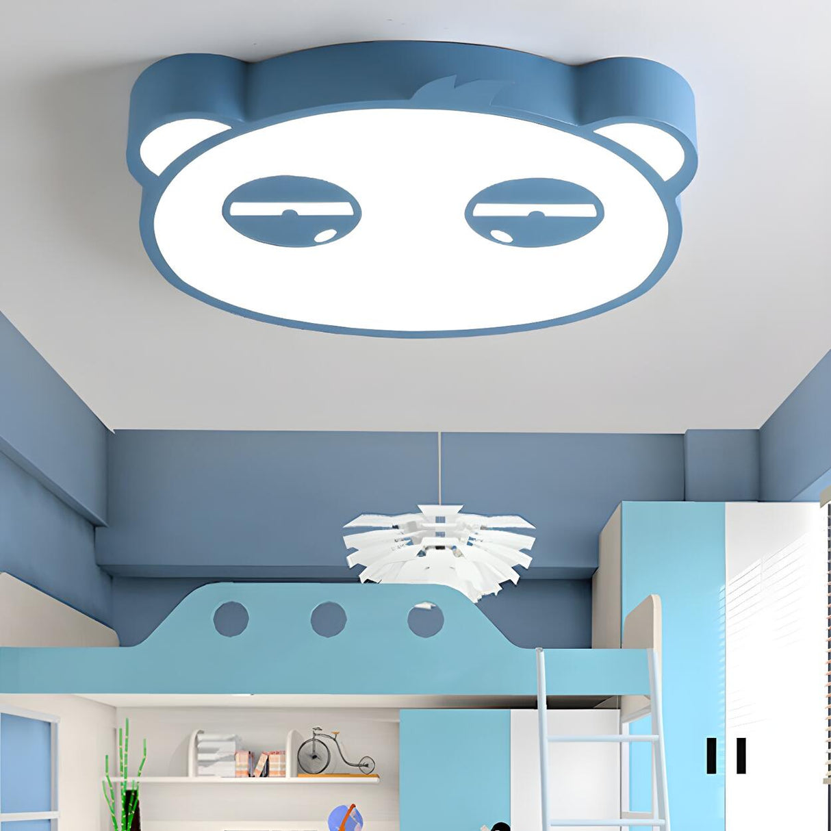 Kids Room Lovely Pink Panda LED Flush Mount  Light Image - 10