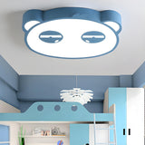 Kids Room Lovely Pink Panda LED Flush Mount  Light Image - 10