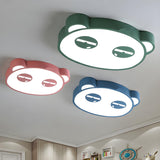 Kids Room Lovely Pink Panda LED Flush Mount  Light Image - 2