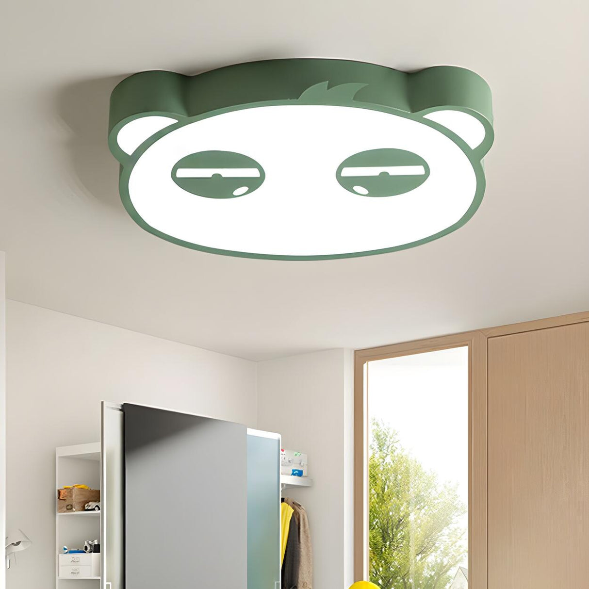 Kids Room Lovely Pink Panda LED Flush Mount  Light Image - 5