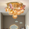 Kids Room Lovely Pony Bubble Semi-Flush Mount Light Image - 1