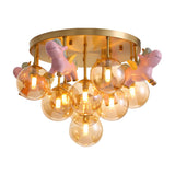 Kids Room Lovely Pony Bubble Semi-Flush Mount Light Image - 3