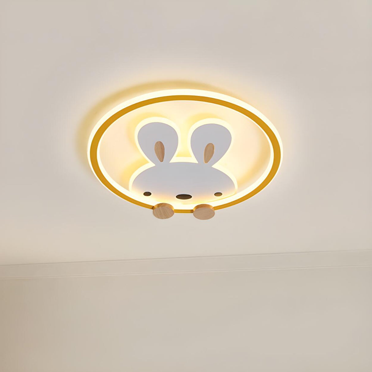 Kids Room Lovely Rabbit Small LED Flush Mount Light Image - 10