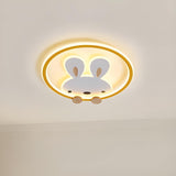 Kids Room Lovely Rabbit Small LED Flush Mount Light Image - 10