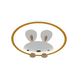 Kids Room Lovely Rabbit Small LED Flush Mount Light Image - 11