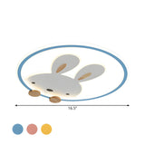 Kids Room Lovely Rabbit Small LED Flush Mount Light #size