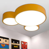 Kids Room Macaron Three-Round LED Flush Mount Light Image - 13