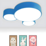 Kids Room Macaron Three-Round LED Flush Mount Light Image - 2