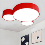 Kids Room Macaron Three-Round LED Flush Mount Light Image - 9