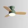 Kids Room Mini 3 Wood Blade Flush Ceiling Fan Light Image - 9