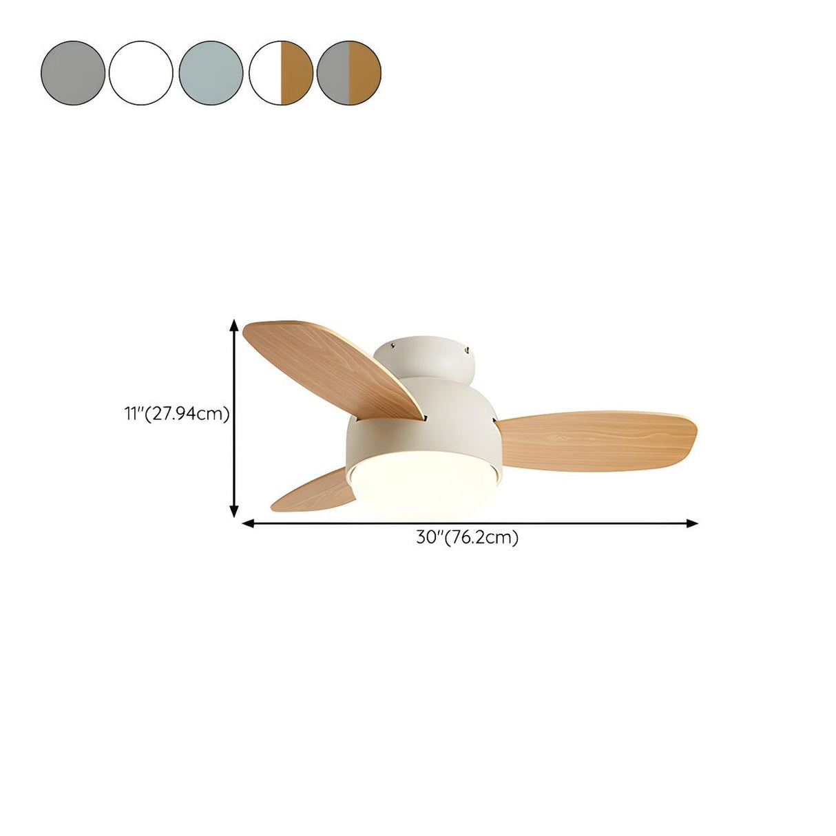 Kids Room Mini Colorful 3 Blade Ceiling Fan With Light Image - 15