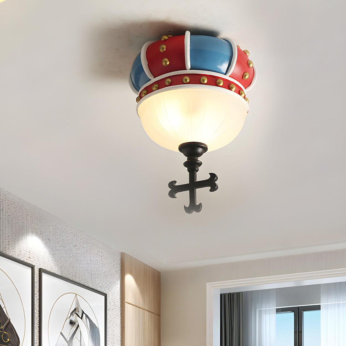 Kids Room Mini Royal Crown Resin Flush Mount Light Image - 2