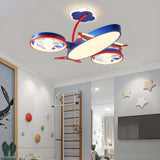 Kids Room Nordic Airplane Ceiling Fan with LED Light Image - 10