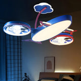 Kids Room Nordic Airplane Ceiling Fan with LED Light Image - 14