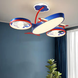 Kids Room Nordic Airplane Ceiling Fan with LED Light Image - 15