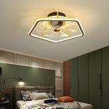 Kids Room Nordic Stylish Geometric Ceiling Fan Light Image - 1