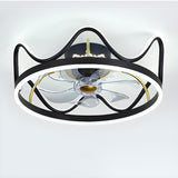 Kids Room Nordic Stylish Geometric Ceiling Fan Light Image - 12