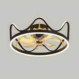 Kids Room Nordic Stylish Geometric Ceiling Fan Light Image - 13