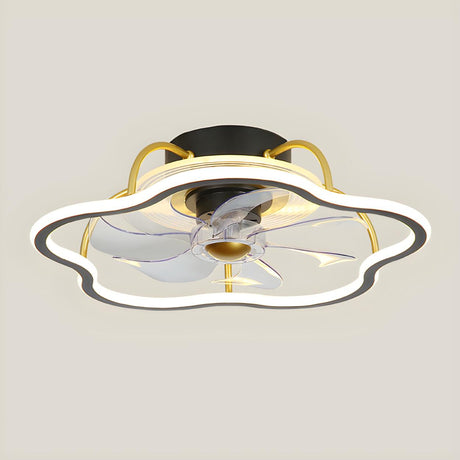 Kids Room Nordic Stylish Geometric Ceiling Fan Light Image - 2