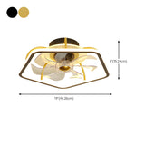 Kids Room Nordic Stylish Geometric Ceiling Fan Light Image - 26