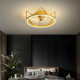 Kids Room Nordic Stylish Geometric Ceiling Fan Light Image - 4