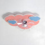 Kids Room Pink Cartoon Whale Ceiling Fan with Light Image - 9