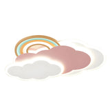 Kids Room Pink Cloud Rainbow LED Flush Mount Light Image - 7