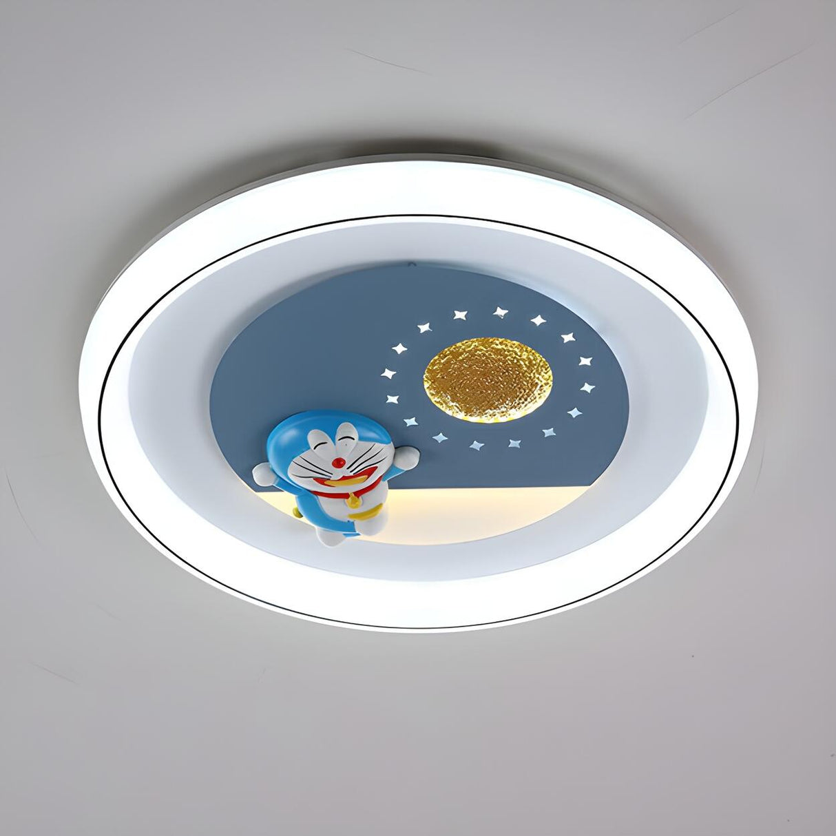 Kids Room Pink Dolphin Round Flush Mount Ceiling Light Image - 11