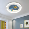 Kids Room Pink Dolphin Round Flush Mount Ceiling Light Image - 3