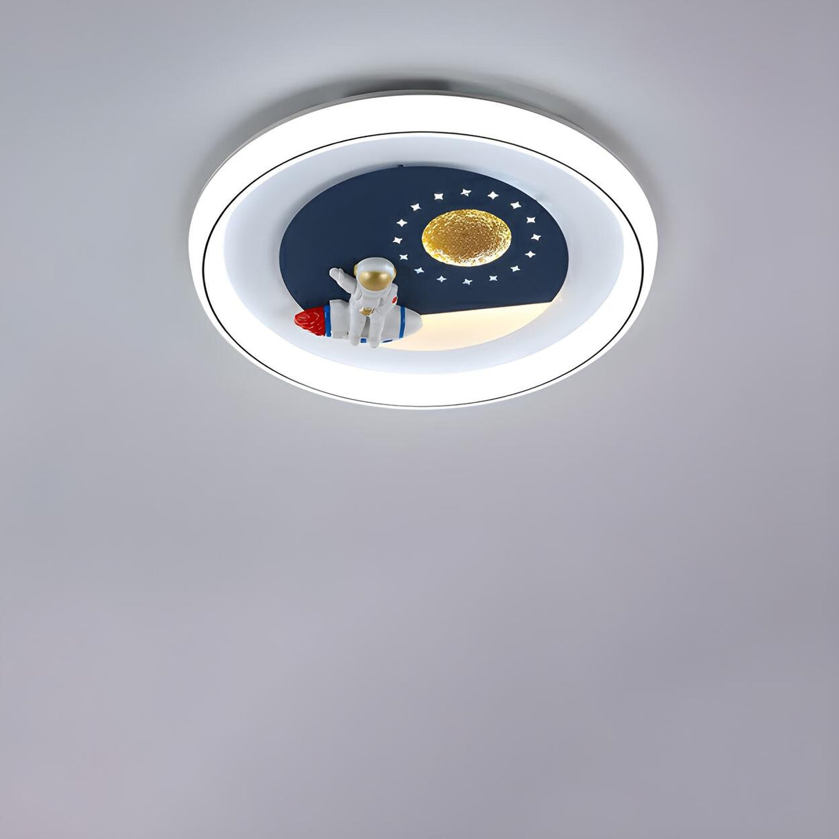 Kids Room Pink Dolphin Round Flush Mount Ceiling Light Image - 7