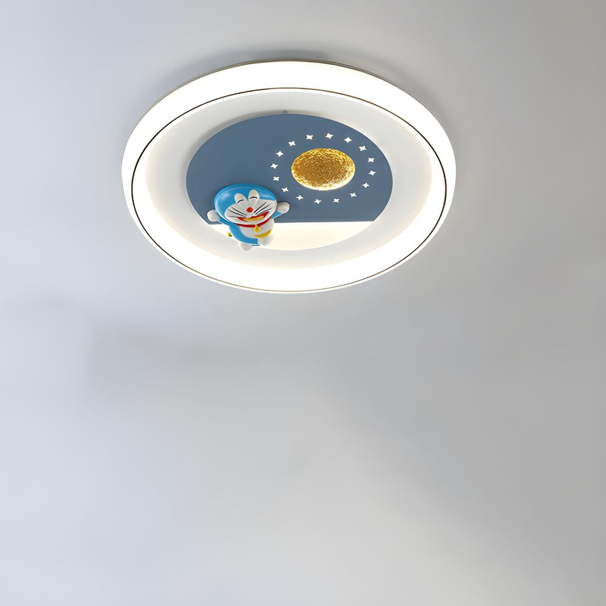 Kids Room Pink Dolphin Round Flush Mount Ceiling Light Image - 8