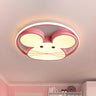 Kids Room Pink Mouse LED Flush Mount Ceiling Light Image - 1