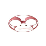 Kids Room Pink Mouse LED Flush Mount Ceiling Light Image - 3