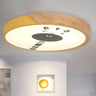 Kids Room Pink Round Giraffe LED Flush Mount Light Image - 7