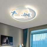 Kids Room Pink Star Airplane LED Flush Mount Light Image - 20