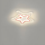 Kids Room Pink White Star Flush Mount Ceiling Light Image - 2