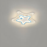 Kids Room Pink White Star Flush Mount Ceiling Light Image - 3