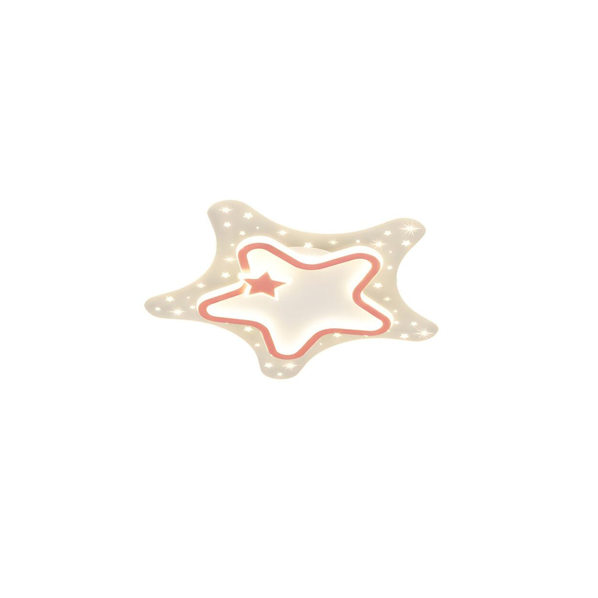 Kids Room Pink White Star Flush Mount Ceiling Light Image - 9