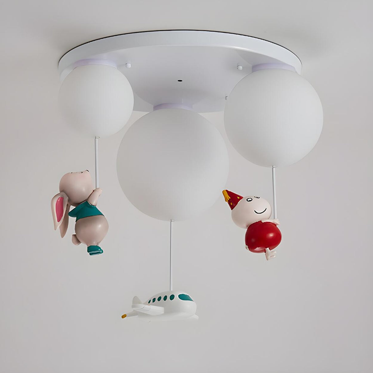 Kids Room Playful Balloon Semi-Flush Mount Lamp 3-Light Image - 12