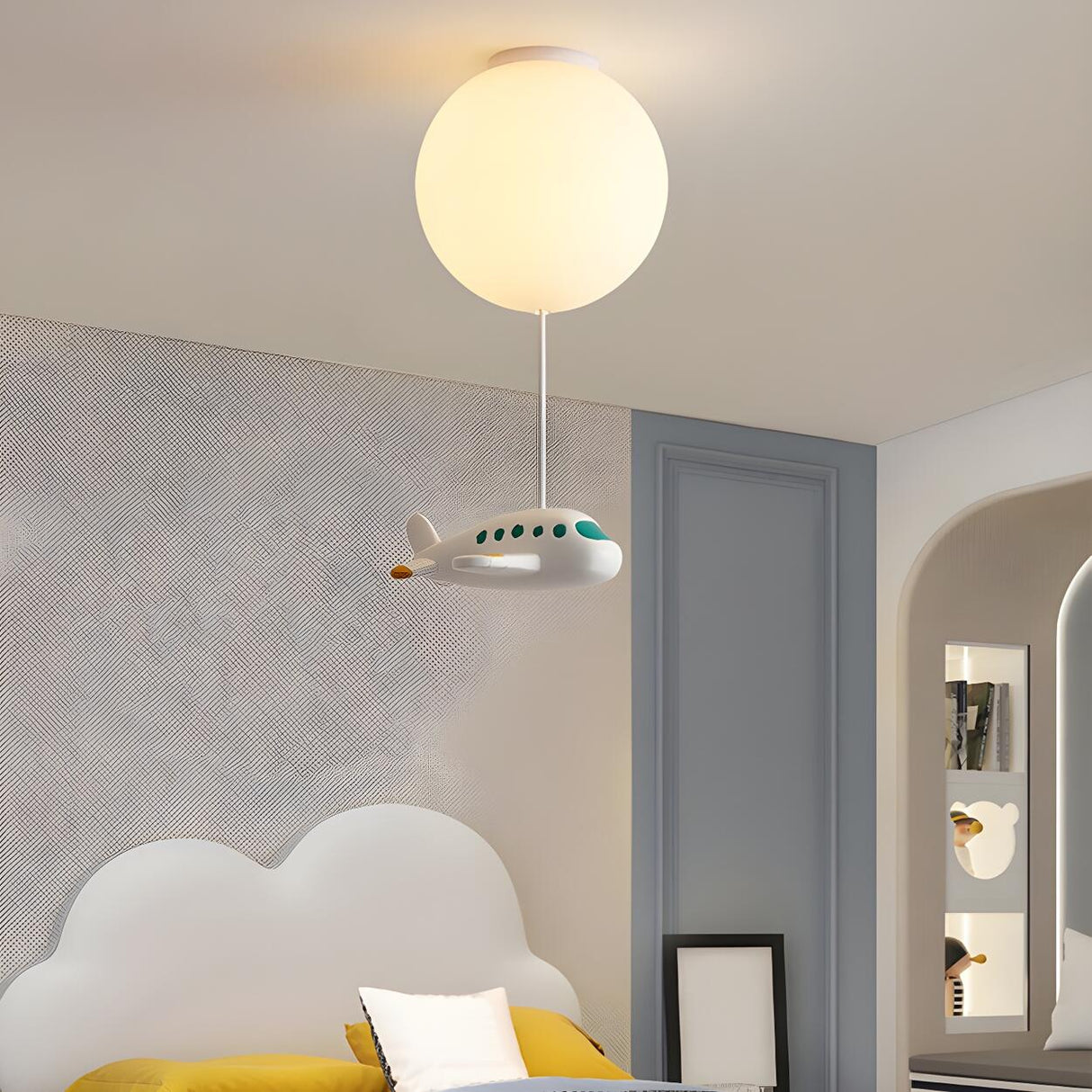 Kids Room Playful Balloon Semi-Flush Mount Lamp 3-Light Image - 14