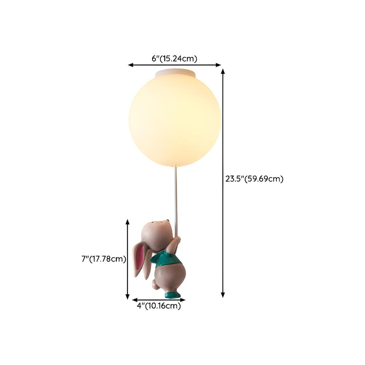 Kids Room Playful Balloon Semi-Flush Mount Lamp 3-Light 