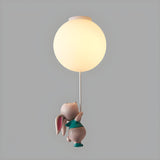 Kids Room Playful Balloon Semi-Flush Mount Lamp 3-Light Image - 2