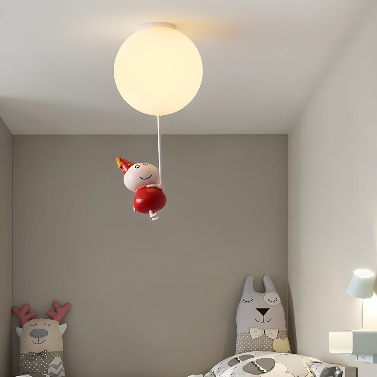 Kids Room Playful Balloon Semi-Flush Mount Lamp 3-Light Image - 4