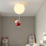 Kids Room Playful Balloon Semi-Flush Mount Lamp 3-Light Image - 4