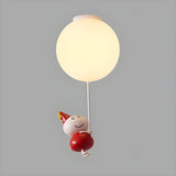 Kids Room Playful Balloon Semi-Flush Mount Lamp 3-Light Image - 5