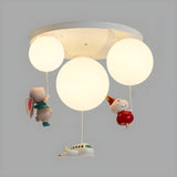 Kids Room Playful Balloon Semi-Flush Mount Lamp 3-Light Image - 7