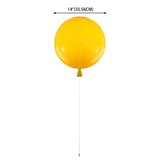 Kids Room Playful Colorful Balloon LED Flush Mount Lamp #size