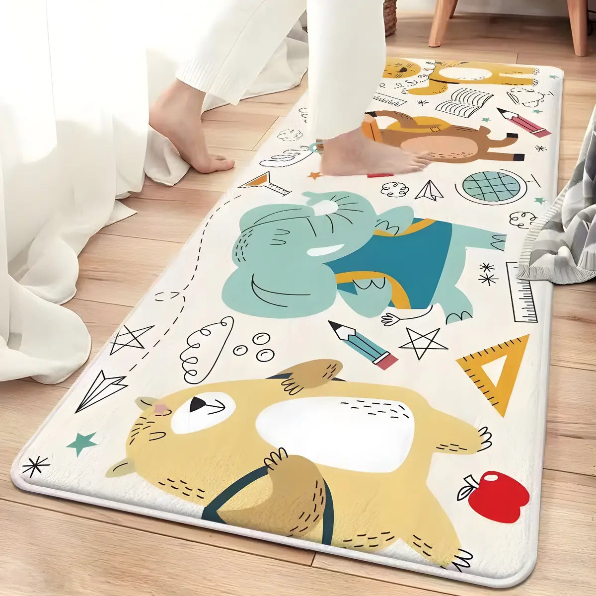 Kids Room Rectangle Foam Printed Pattern Area Rug Image - 9