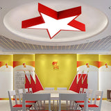 Kids Room Red Pentagram LED Flush Mount Ceiling Light Image - 3