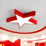 Kids Room Red Pentagram LED Flush Mount Ceiling Light Image - 4